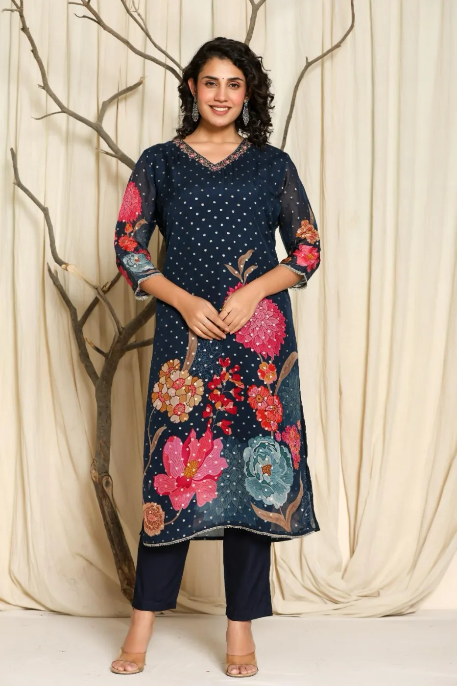 Premium Crape Digital Printed Kurti for Women — Color 1 — women's fashion — FIVES Lifestyle Nepal