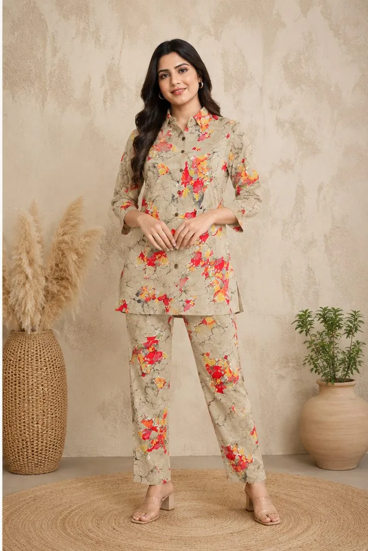 Premium Chanderi Co-Ord Set for Women — Color 1 — women's fashion — FIVES Lifestyle Nepal