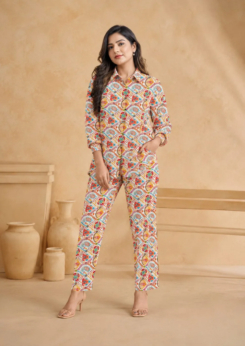 Premium Chanderi Co-Ord Set for Women (Copy) — CHANDERI — Color 1 — women's fashion — FIVES Lifestyle Nepal